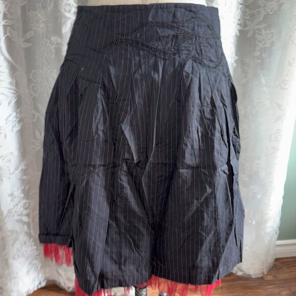 Punk Alternative Striped Midi Skirt - Picture 3 of 3